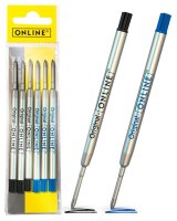 ONLINE® Kugelschreiberminen M schwarz, blau, 6 St.