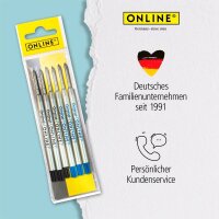 ONLINE® Kugelschreiberminen M schwarz, blau, 6 St.