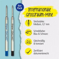 ONLINE® Kugelschreiberminen M schwarz, blau, 6 St.