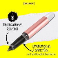 ONLINE® Campus Rosegold Tintenroller rosegold 0,7 mm, Schreibfarbe: blau, 1 St.