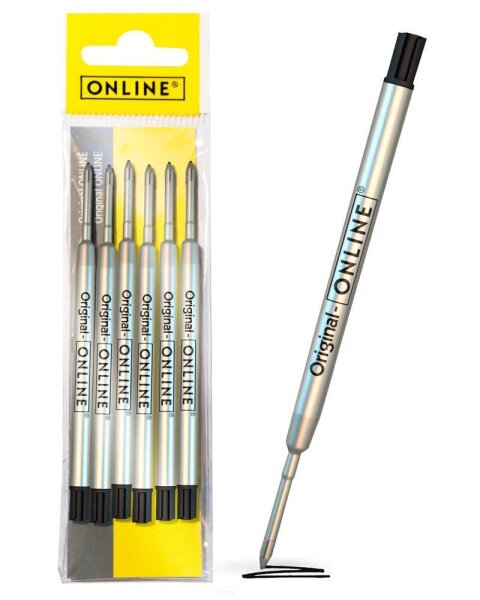 ONLINE® Kugelschreiberminen M schwarz, 6 St.