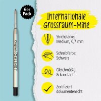 ONLINE® Kugelschreiberminen M schwarz, 6 St.
