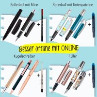 ONLINE® Rollerball-Minen Gelschreiberminen schwarz 0,7 mm 4 St.