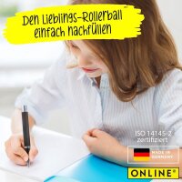 ONLINE® Rollerball-Minen Gelschreiberminen schwarz 0,7 mm 4 St.