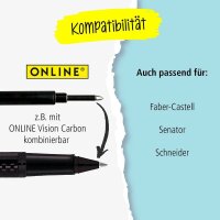 ONLINE® Rollerball-Minen Gelschreiberminen schwarz 0,7 mm 4 St.