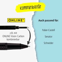 ONLINE® Rollerball-Minen Gelschreiberminen schwarz 0,7 mm 4 St.