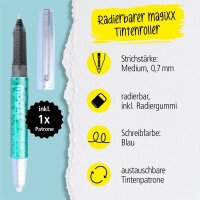 ONLINE® MagiXX Tintenroller türkis/silber 0,7 mm, Schreibfarbe: blau, 1 St.