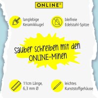ONLINE® Rollerball-Minen Gelschreiberminen blau 0,7 mm 4 St.