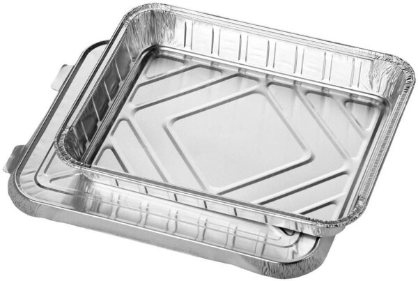 STARPAK Aluschalen mit Deckel silber 930 ml, 50 St.
