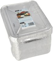 STARPAK Aluschalen mit Deckel silber 930 ml, 50 St.