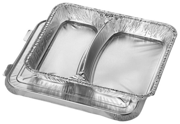 STARPAK Menüschalen mit Deckel silber 830,0 ml, 50 St.