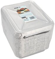 STARPAK Menüschalen mit Deckel silber 830,0 ml, 50 St.