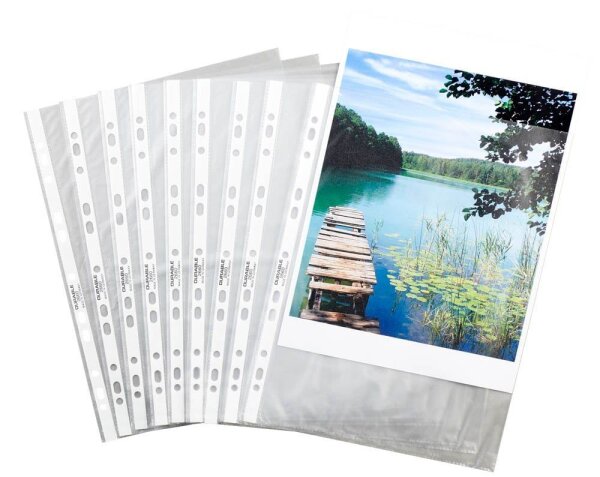 DURABLE Prospekthüllen DIN A4 transparent genarbt 0,045 mm, 100 St.