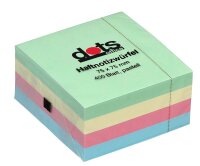 dots pastell Haftnotizen farbsortiert, 1 Würfel