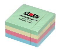 dots pastell Haftnotizen farbsortiert, 1 Würfel