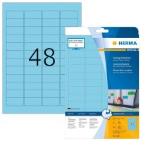 HERMA Etiketten 4368 blau 45,7 x 21,2 mm, 20 Blatt
