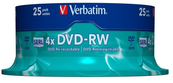 verbatim DVD-RW 4,7 GB wiederbeschreibbar, 25 St.