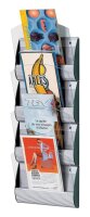 PAPERFLOW Wandprospekthalter Integral alu DIN A5, DIN A6 4/8 Fächern 23,2 x 9,0 x 69,0 cm, 3 St.