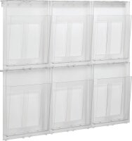 helit Wandprospekthalter the placativ transparent DIN A4 6 Fächern 85,2 x 6,8 x 65,2 cm, 1 St.