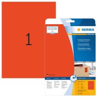 HERMA Etiketten 4422 rot 210,0 x 297,0 mm, 20 Blatt