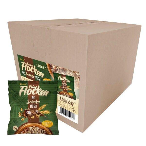 HELLMA Bio Schoko Müsli 40x 45,0 g, 40 St.