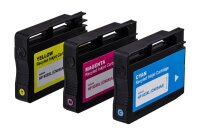dots  cyan, magenta, gelb Druckerpatronen kompatibel zu HP 933XL (CN054AE, CN055AE, CN056AE)