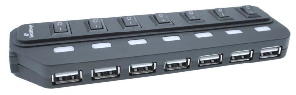 MediaRange USB-Hub 7-fach schwarz