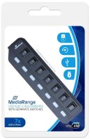 MediaRange USB-Hub 7-fach schwarz