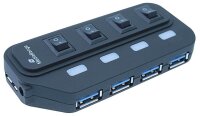 MediaRange USB-Hub 4-fach schwarz