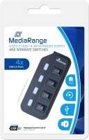MediaRange USB-Hub 4-fach schwarz