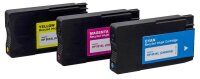 dots  cyan, magenta, gelb Druckerpatronen kompatibel zu HP 951XL (CN046AE, CN047AE, CN048AE)