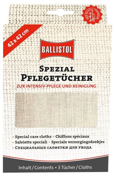 BALLISTOL Spezial Pflegetücher Baumwolle 60 °C waschbar, 3 St.