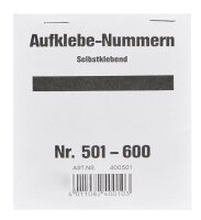 WOLF & APPENZELLER Klebenummern verschiedene Zahlen, schwarz 20,0 x 24,0 mm, 100 Etiketten