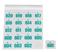 WOLF & APPENZELLER Klebenummern Zahlen, grün 20,0 x 24,0 mm, 100 Etiketten