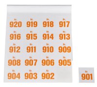WOLF & APPENZELLER Klebenummern Zahlen, orange 20,0 x...