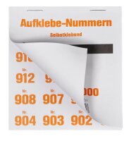 WOLF & APPENZELLER Klebenummern Zahlen, orange 20,0 x 24,0 mm, 100 Etiketten
