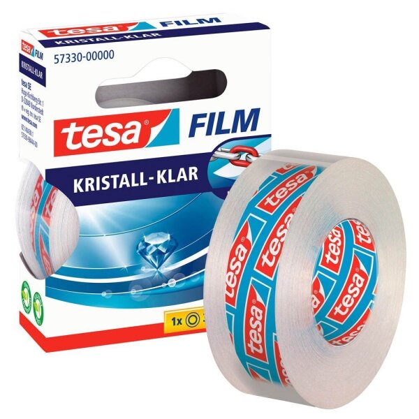 tesa KRISTALL-KLAR Klebefilm transparent 19,0 mm x 33,0 m 1 Rolle