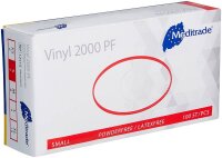 Meditrade® unisex Einmalhandschuhe Vinyl 2000 PF transparent Größe S, 100 St.