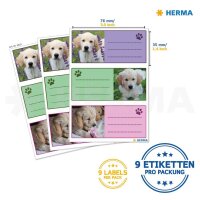 HERMA Schuletiketten 5529 Hunde, 9 Etiketten