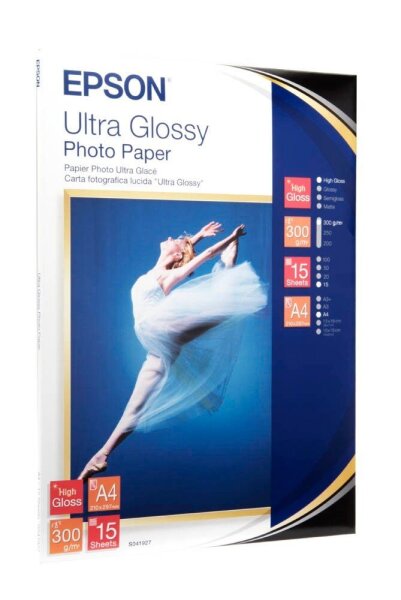 EPSON Fotopapier S041927 DIN A4 hochglänzend 300 g/qm 15 Blatt
