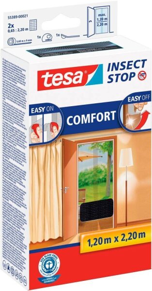 tesa Fliegengitter Insect Stop Comfort anthrazit 1,2 x 2,2 m