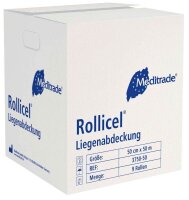 Meditrade® Ärztekrepp ROLLICEL® 2-lagig weiß 50,0 cm x 50,0 m, 9 Rollen