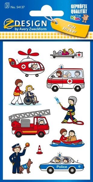 AVERY Zweckform Aufkleber 54137 Feuerwehr, 30 Etiketten