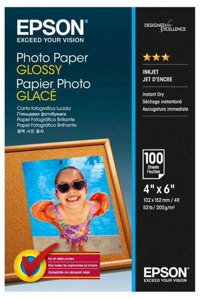 EPSON Fotopapier S042548 10,0 x 15,0 cm glänzend 200 g/qm 100 Blatt