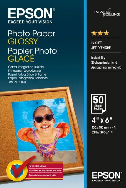 EPSON Fotopapier S042547 10,0 x 15,0 cm glänzend 200 g/qm 50 Blatt