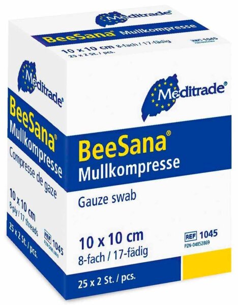 Meditrade® Mull-Kompressen BeeSana® 1045 weiß 10,0 x 10,0 cm, 50 St.