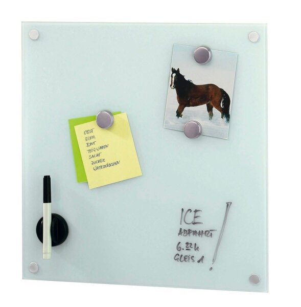 Zeller Glas-Magnettafel 40,0 x 40,0 cm weiß