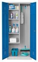Gürkan Putzmittelschrank 104528 lichtgrau, enzianblau 4 Fachböden 80,0 x 50,0 x 180,0 cm, aufgebaut, 1 St.