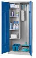 Gürkan Putzmittelschrank 104528 lichtgrau, enzianblau 4 Fachböden 80,0 x 50,0 x 180,0 cm, aufgebaut, 1 St.