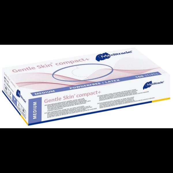 Meditrade® unisex Einmalhandschuhe Gentle Skin® compact+ weiß Größe M, 100 St.